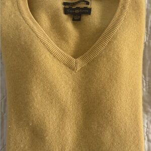 Club Room Men's V-Neck Sweater in Mustard - 100% Cashmire
